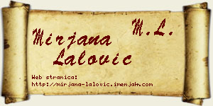 Mirjana Lalović vizit kartica